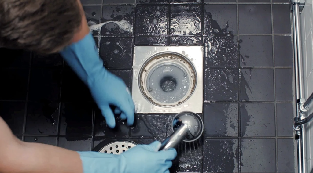 How to unclog bathroom floor drain