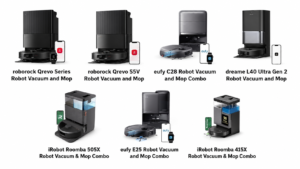Seven best robot vacuum and mop combo models of 2026 displayed with their docking stations